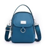 Women's Black Nylon Crossbody Bag with Silver Hardware and - Image 16