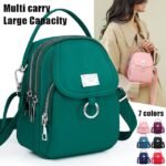 Women's Black Nylon Crossbody Bag with Silver Hardware and