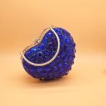 Women's Heart-Shaped Evening Clutch - Elegant Blue - Image 11
