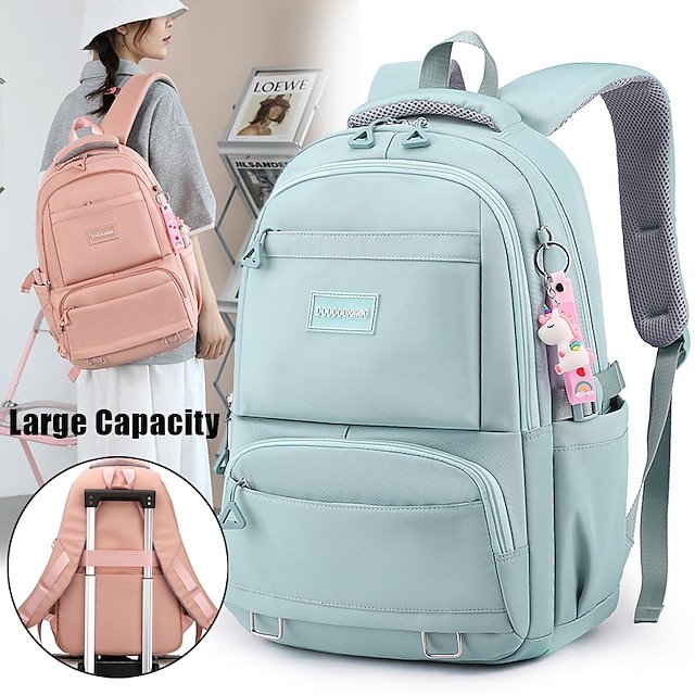 hrxnrk1692089556550 Girls' Large Capacity School Backpack with Luggage Strap - Image 1