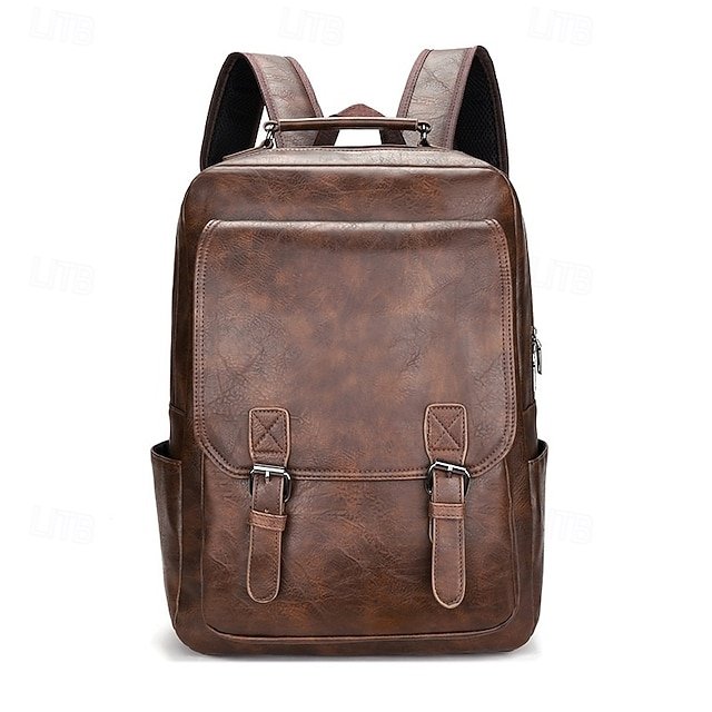 iwvavj1752231281911 Men's Vintage Faux Leather Backpack – Large Capacity - Image 1