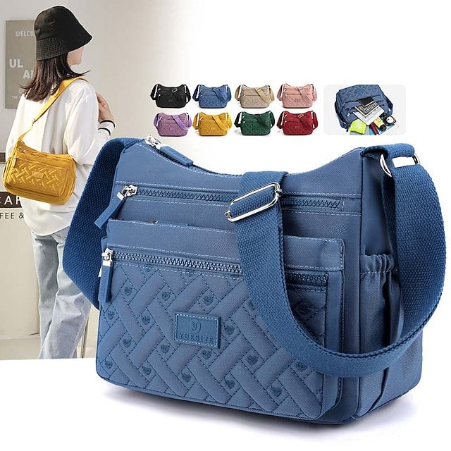 jbqswm1690958253932 Women's Multi-Pocket Nylon Crossbody Bag – Lightweight - Image 1