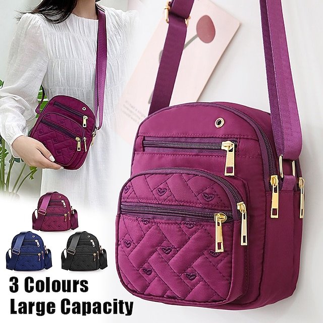 lrqzhq1700124829629 Women's Quilted Nylon Crossbody Bag – Lightweight - Image 1