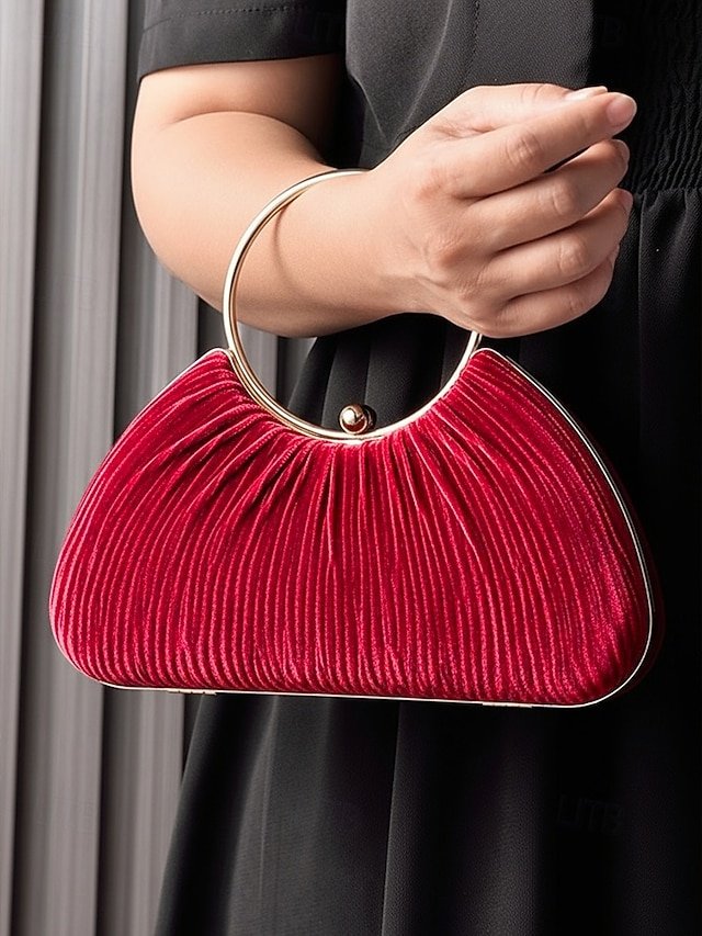 ouqysc1761121891039 Women's Christmas Party Velvet Handbag – Elegant Red, - Image 1