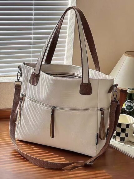 Women's Large - Capacity Canvas Tote Bag, Casual Style,