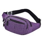 Unisex Multi-Pocket Canvas Crossbody Waist Bag, Adjustable Belt - Image 16