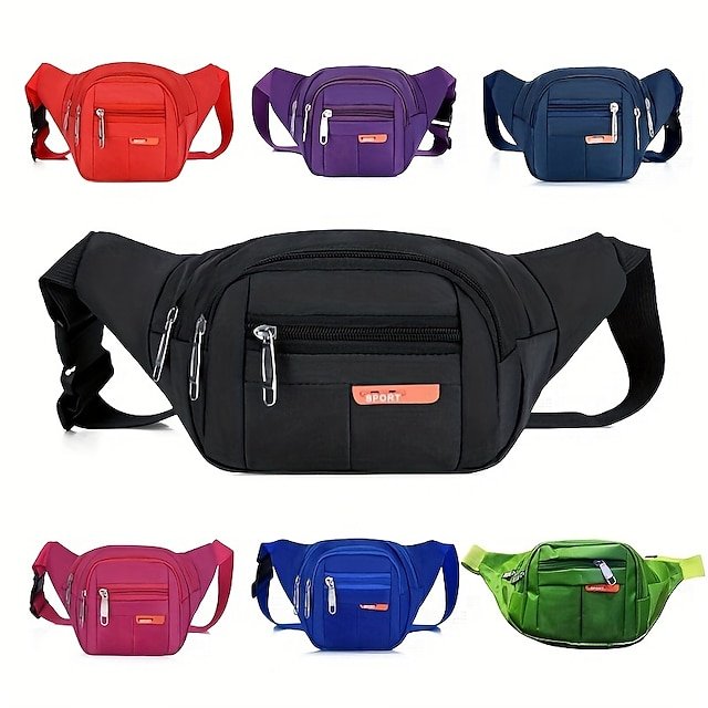 rtgxfu1683115649104 Black Waterproof Waist Bag – Multi-Pocket Fanny Pack for - Image 1