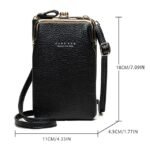 Women's Black Faux Leather Crossbody Bag with Gold Frame - Image 2