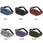 Unisex Multi-Pocket Canvas Crossbody Waist Bag, Adjustable Belt - Image 10