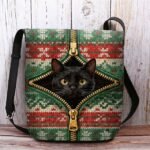 Women's Christmas Crossbody Bag - Polyester Velvet - Image 15
